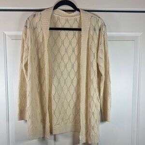 Cream Open-Knit Women's Sweater